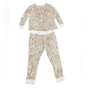 Stars Above Leopard Print Womens XL PJ's in Cream and Brown Soft Leisure